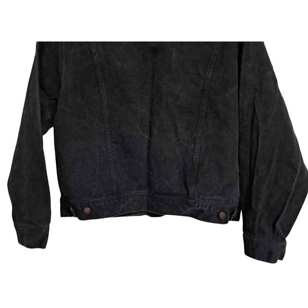 Lee Trucker Jacket Mens L Black Overdyed Denim Vintage 1990s Lee 7175SB - Picture 7 of 10
